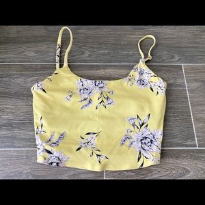 Spiritual Gangster Yellow Floral Sports Bra Sz XS